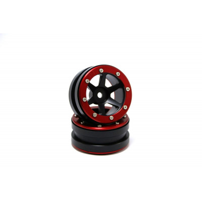 Beadlock Wheels PT- Slingshot Black/Red 1.9 (2 pcs)