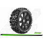 B-PIONEER 1:8 Buggy Tire Set Mounted Soft Black Spoke Wheel