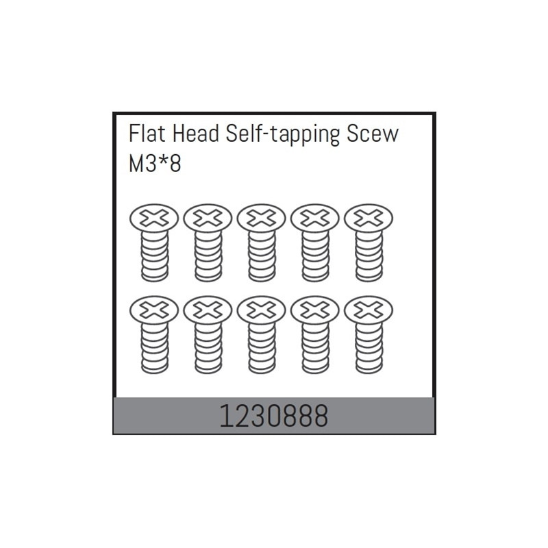 M3x8 Flat Head Self-tapping Screw Set