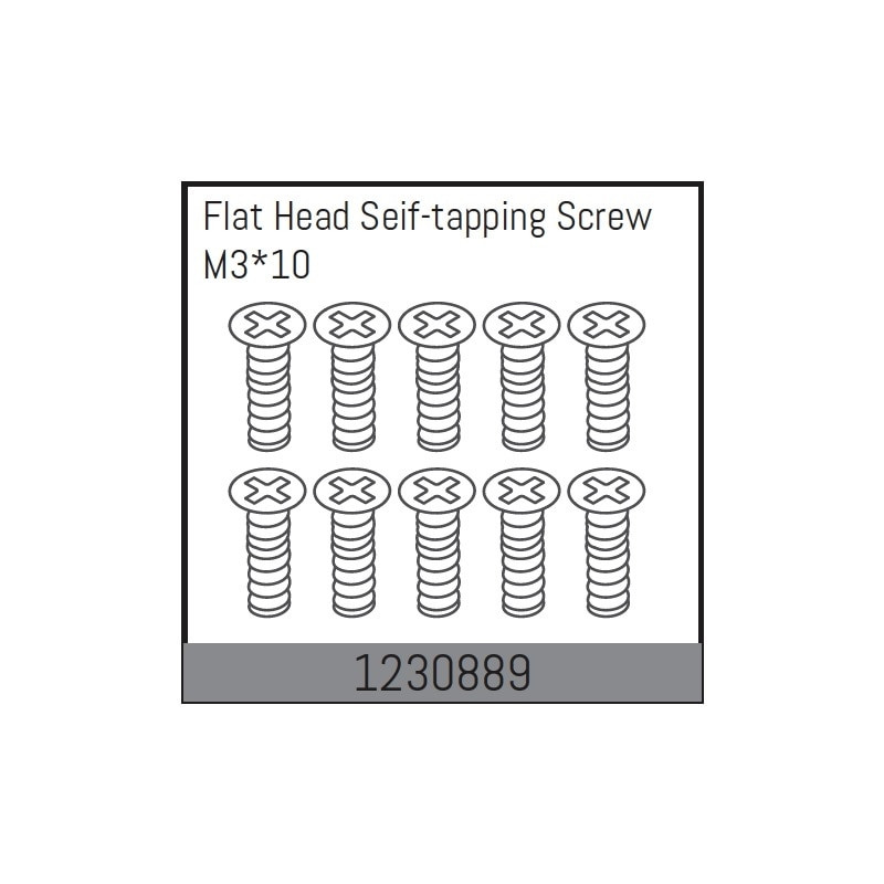 M3x10 Flat Head Self-tapping Screw Set