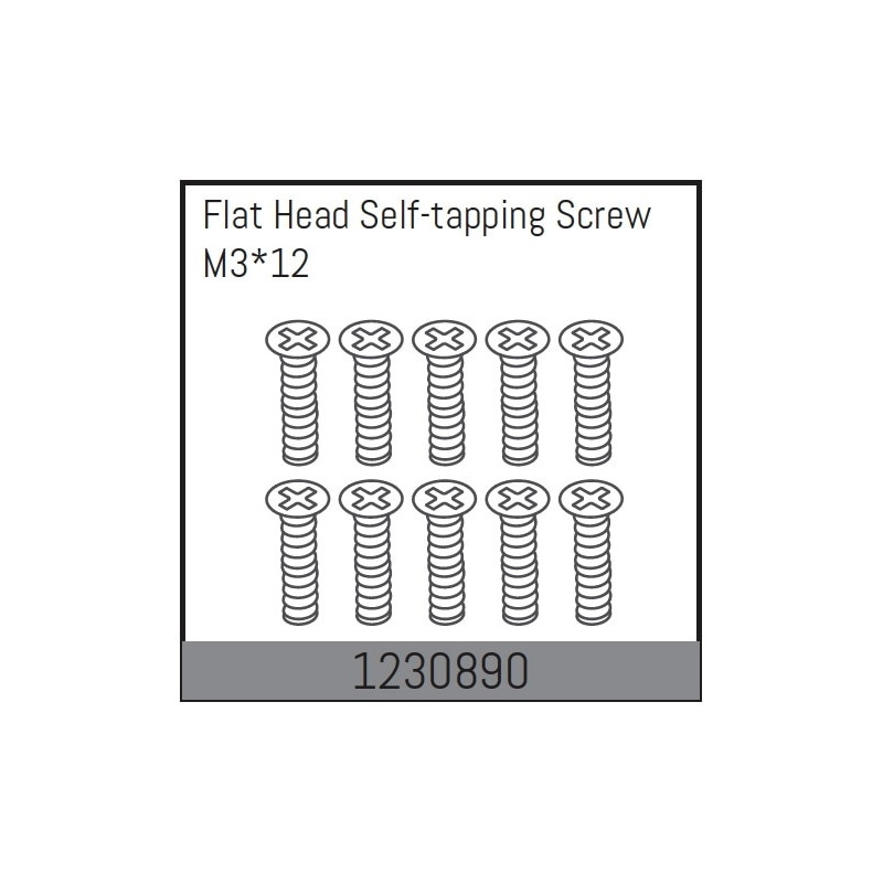 M3x12 Flat Head Self-tapping Screw Set