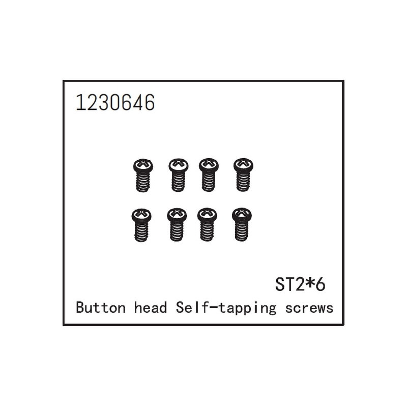 Button Head Screws - Selftapping M2x6