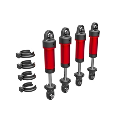 Shocks, GTM, 6061-T6 aluminum red-anodized fully assembled w - TRX-9764-RED